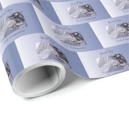 Papel De Regalo Personaliza, Niño, Primera Comunión Azul