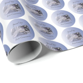 Papel De Regalo Personaliza, Niño, Primera Comunión Azul