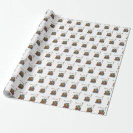 Papel De Regalo Personalizable, Bautizo de Niño Arca de Noé