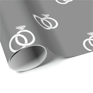 Papel De Regalo Personalizable Boda blanco suena en gris