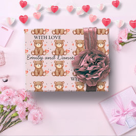 Papel De Regalo Personalizable de El día de San Valentín del oso d
