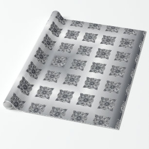 Papel De Regalo Personalizable de nudo celta plateado