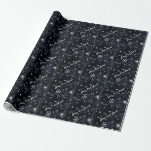 Papel De Regalo Personalizable de solsticio de invierno con copas 