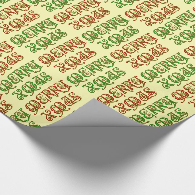 Papel De Regalo Personalizable Fancy Merry Xmas (Esquina)