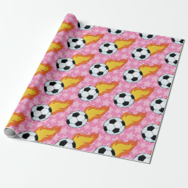 Papel De Regalo Personalizable Flaming Soccer Ball