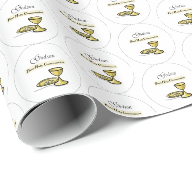 Papel De Regalo Personalizable, Godson First Community Chalice (Esquina del rollo)