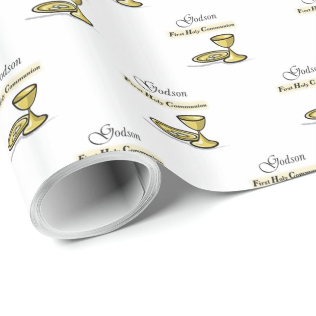 Papel De Regalo Personalizable, Godson First Community Chalice (Esquina del rollo)