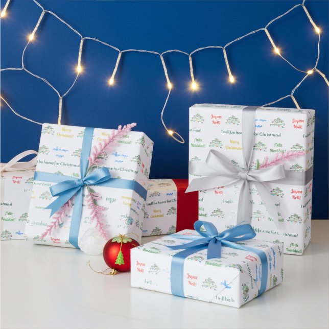 Papel De Regalo Personalizable Internacional Feliz Navidad (Subido por el creador)