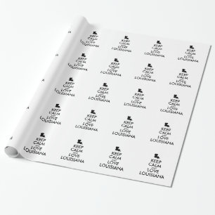 Papel De Regalo Personalizable MANTENGA CALMA Y AME A LOUISIANA
