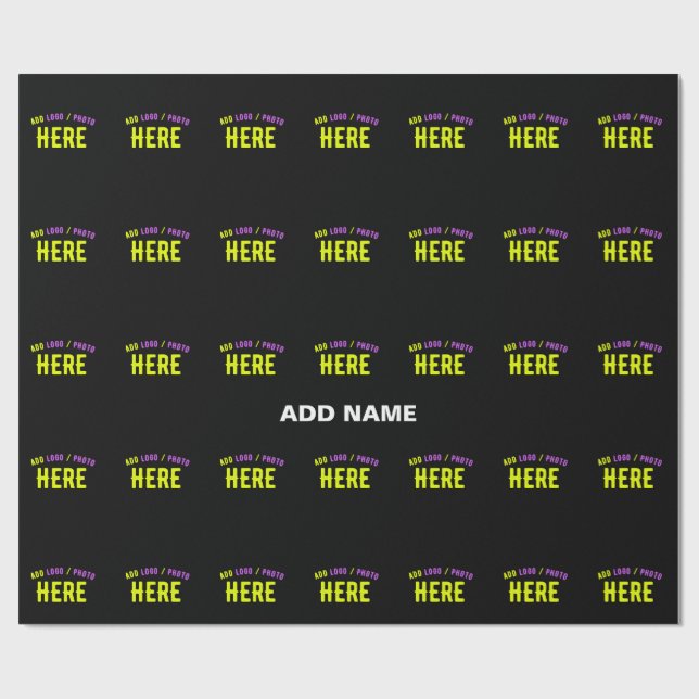 PAPEL DE REGALO PERSONALIZABLE MODERNO ESTILO NEGRO VERIFICADO MAR (Superficie plana)