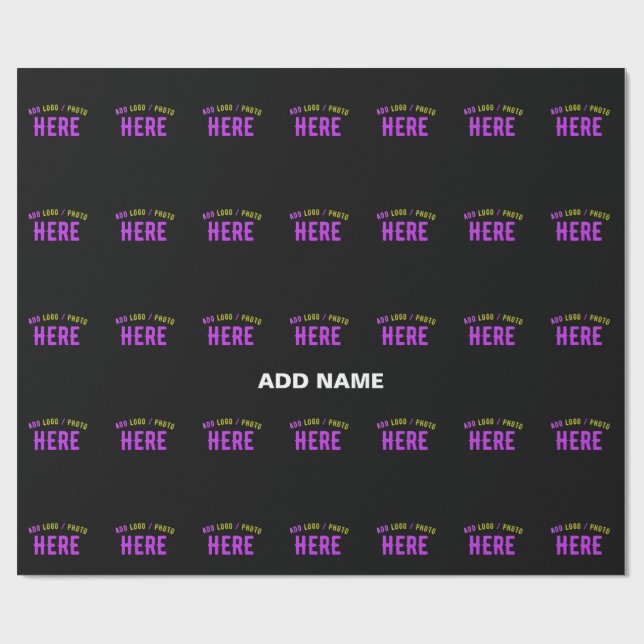 PAPEL DE REGALO PERSONALIZABLE MODERNO ESTILO NEGRO VERIFICADO MAR (Superficie plana)