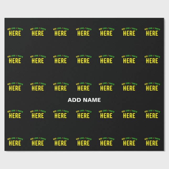 PAPEL DE REGALO PERSONALIZABLE MODERNO ESTILO NEGRO VERIFICADO MAR (Superficie plana)