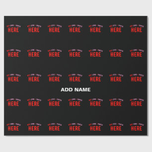 PAPEL DE REGALO PERSONALIZABLE MODERNO ESTILO NEGRO VERIFICADO MAR