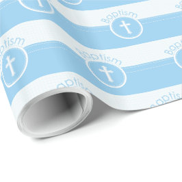 Papel De Regalo Personalizable, Niño Azul Hijo de Dios Bautizo