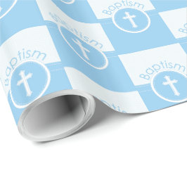 Papel De Regalo Personalizable, Niño Azul Hijo de Dios Bautizo
