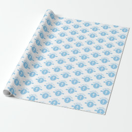 Papel De Regalo Personalizable, Niño Azul Hijo de Dios Bautizo
