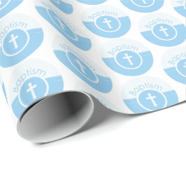 Papel De Regalo Personalizable, Niño Azul Hijo de Dios Bautizo
