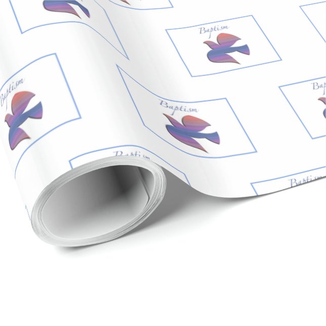 Papel De Regalo Personalizable, palo de bautismo adulto (Esquina del rollo)