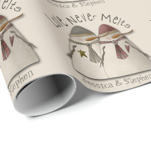 Papel De Regalo Personalizable Pareja de Nieve