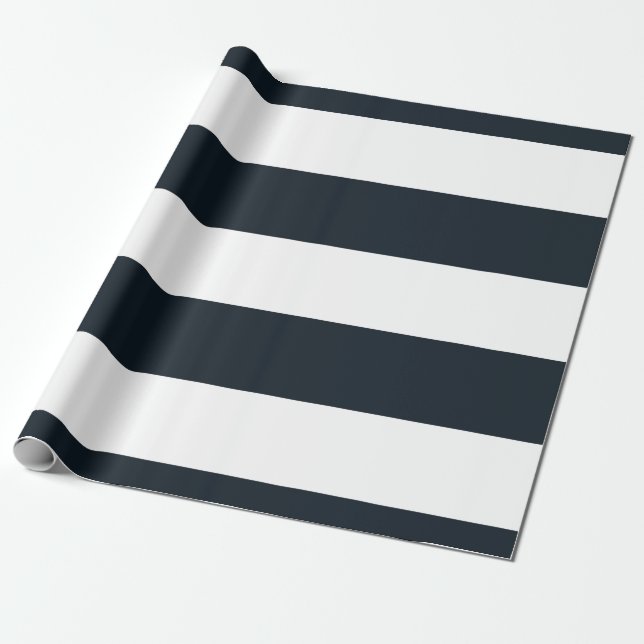 Papel De Regalo Personalizable rayado (blanco y negro) (Desenrollado)