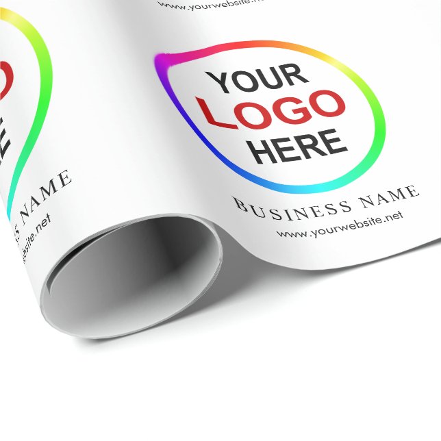 Papel De Regalo Personalizable "su logotipo aquí " (Esquina del rollo)