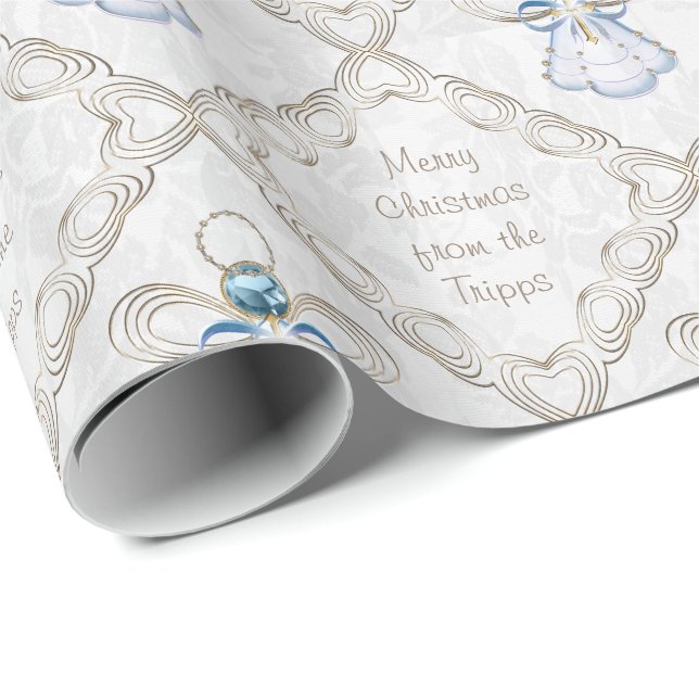 Papel De Regalo Personalización - Navidades Filigree Angel de Fe (Esquina del rollo)