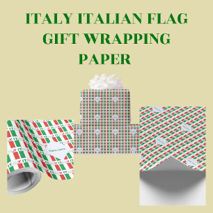 Papel De Regalo Personalización verde en mosaico de Italia y la ba