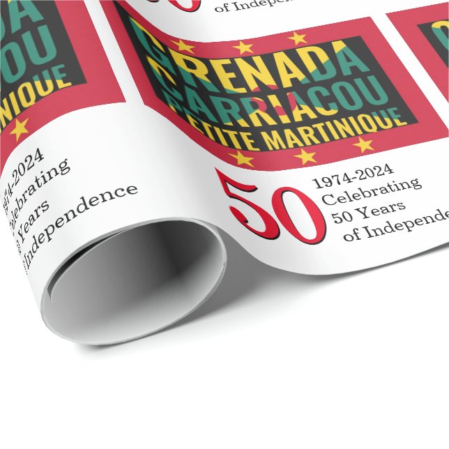 Papel De Regalo Personalizado 2024 50º aniversario de la independe (Esquina del rollo)