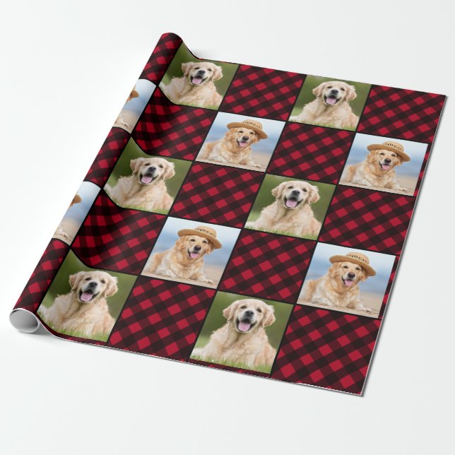 Papel De Regalo Personalizado 2 Festividad de Navidades Red Buffal (Desenrollado)