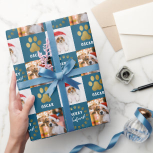 Papel De Regalo Personalizado 2 fotografías de perros Mascotas de