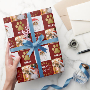 Papel De Regalo Personalizado 2 fotografías de perros Mascotas de