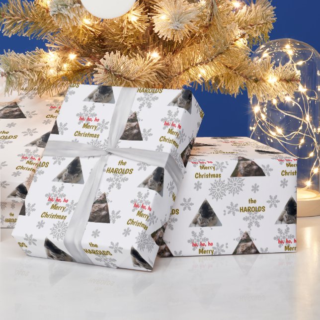 Papel De Regalo Personalizado 2 Mascotas  de festividad Navidades  (Vacaciones)