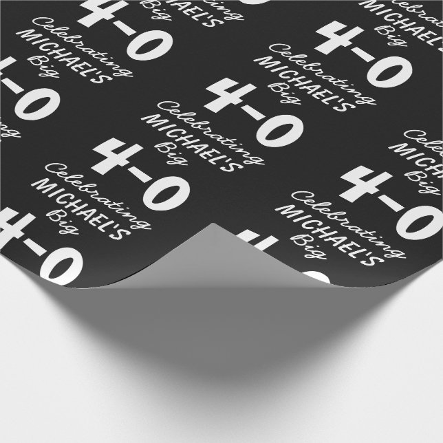 Papel De Regalo Personalizado 40 cumpleaños celebrando 40 envolvim (Esquina)