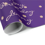 Papel De Regalo Personalizado Amethyst Rosa Purple Crystal Swarovs<br><div class="desc">Papel envuelto de vidrio y moda lleno de amor y luz. El texto personalizado permite expresar felicitaciones,  sentimientos,  favores,  etc</div>