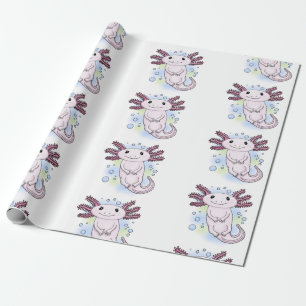 Papel De Regalo Personalizado axolotópico rosa adorable
