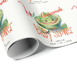 Papel De Regalo Personalizado Baby Shower Holy Guacamole Fiesta