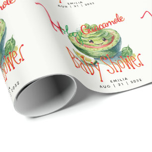 Papel De Regalo Personalizado Baby Shower Holy Guacamole Fiesta