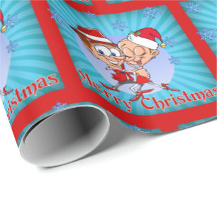Papel De Regalo Personalizado Bailarines Feliz Navidad