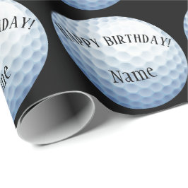 Papel De Regalo Personalizado Baller Golf Nombre Feliz Cumpleaños