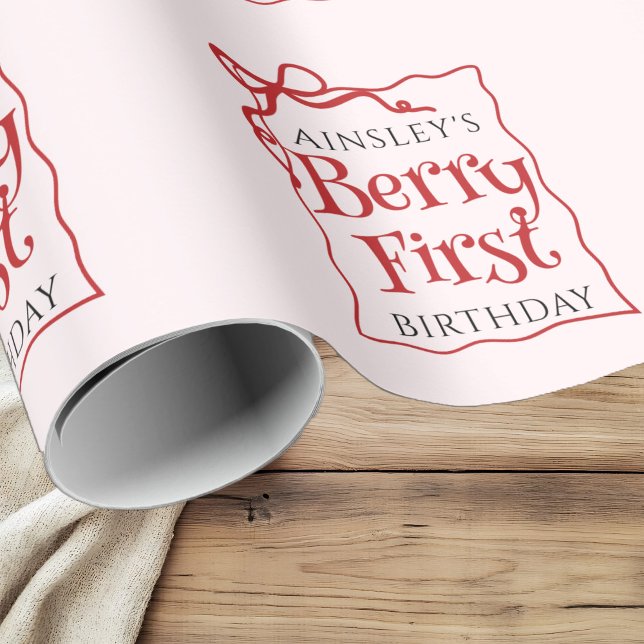 Papel De Regalo Personalizado Berry First Coquette Pink Bow 1º cum (Subido por el creador)