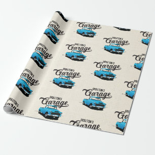 Papel de Regalo Personalizado Camioneta Azul Vinta