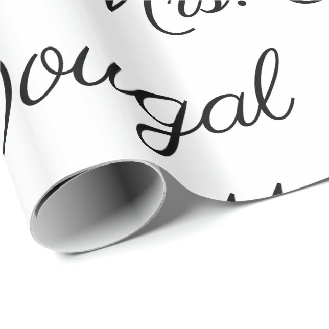 Papel De Regalo Personalizado casando la Nombre-Boda Gfitwrap B y (Esquina del rollo)