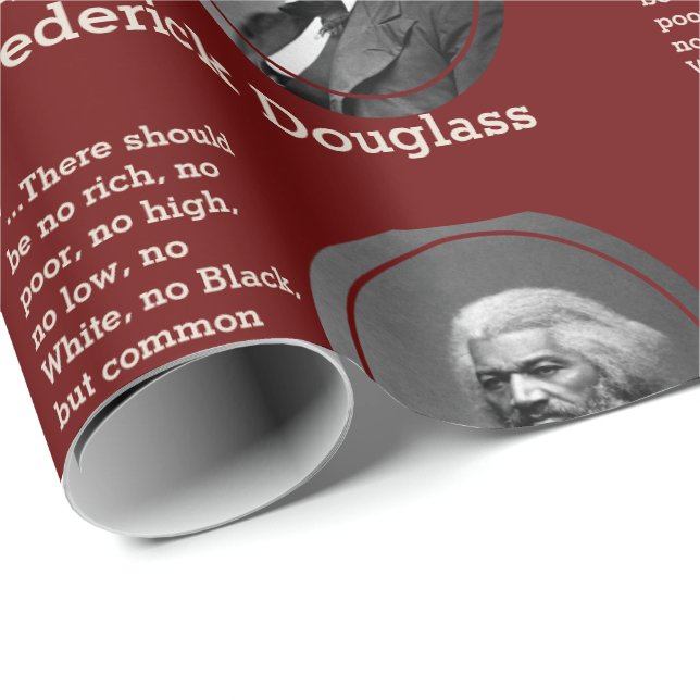 Papel De Regalo Personalizado Cita Burgundy FREDERICK DOUGLASS (Esquina del rollo)