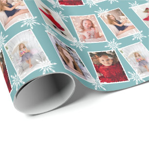 Papel De Regalo Personalizado Collage de fotos Navidades Snowflake
