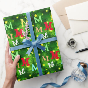Papel De Regalo Personalizado colorido inicial para su receptor de