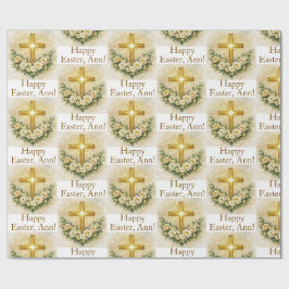 Papel de regalo personalizado con cruz cristiana p