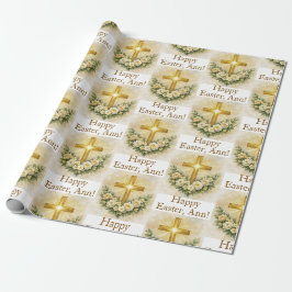 Papel de regalo personalizado con cruz cristiana p