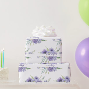 Papel de regalo personalizado con flores de acuare