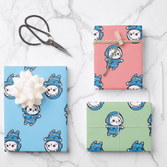 Papel de regalo personalizado con foto de gato ast (Anverso)