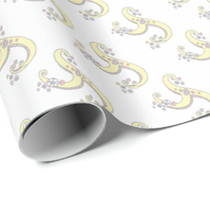 Papel de regalo personalizado con monograma de let